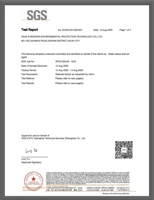 SGS K-renown Rust Inhibitor WR2746